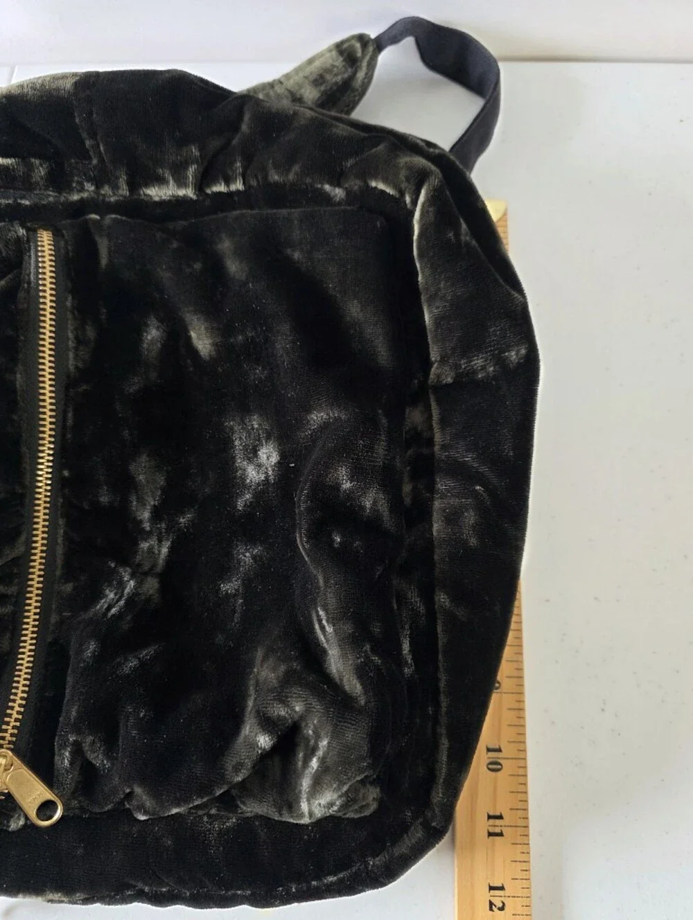 World Market Velvet Backpack Floral Embroidery Zip Pockets Plush Wearable Art